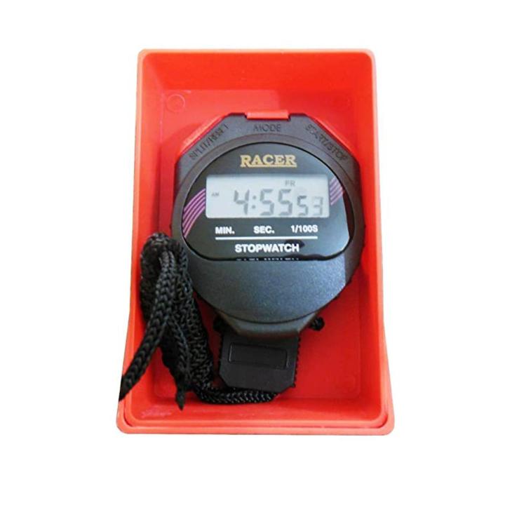 Racer Stop watch With Alarm Handheld LCD Digital Professional Timer - Black