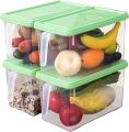 Plastic Storage Containers Square Handle Food Storage Organizer Boxes with Lids. 