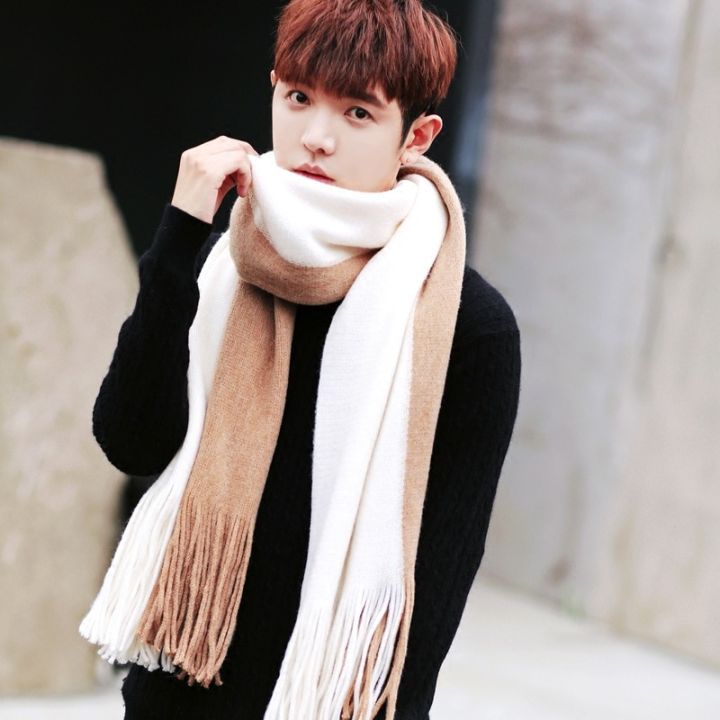 2022 New Winter Men Soft Warm Cashmere Scarf Luxury Brand Wool Scarves Fashion Thick Pashmina Shawl Women s Poncho Couple Scarfs Daraz.pk