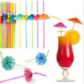 Disposable Straw - Umbrella Straws - Paper Umbrellas attached with Straw. 