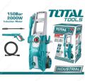 TOTAL Pressure Washer 2000 Watts 150 Bar Commercial with INDUCTION Motor with Shampoo Bottle n Wheels - TGT11226. 