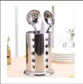 Spoon Stand - Silver Spoon Rack Stainless Steel Kitchen Utensils Holder Spoon Rack STEEL SPOON HOLDER WITH SILVER COLOR Stainless Steel Spoons / Cutlery Stand , Spoons / Cutlery Organizer. 