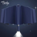 TRENDZIO Automatic Open Close with LED Flashlight Waterproof 10 Double Fiber Strong Ribs Wind Resistant UV Protection Double Fabric 2 Person Umbrella for Men Women. 
