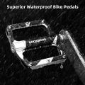 Rock BROS Mountain Bike Pedals Flat Bicycle MTB Pedals 9/16 Lightweight Road Bike Pedals Carbon Fiber Sealed Bearing Alloy Flat Pedals 1 Pair. 