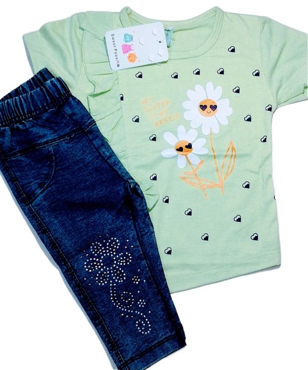 Stylish Suite for Baby Girl For 1-6 Months Shirt wiith Pent