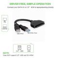 Dual USB 3.0 SATA III Cable 22 Pin Sata to USB Adapter, USB 3.0 to SATA Cable Up to 5 Gbps Support 2.5 Inches Laptop External SSD HDD Hard Drive Adapter Cable. 