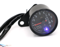 Universal Motorcycle Speedometer Tachometer Gauge with LED Backlight Gear Dual Speed Meter with LED Indicator 2 Colors. 