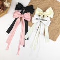 New Bow Satin Bow Hair Clip Two Layers Bowknot Hairpins Ribbon Spring Clips Retro Ponytail Clip Girls Korean Hair accessories. 