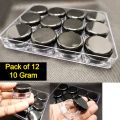 Calligraphy Ink Pots Empty 12 Pcs (10ml) Black with Free Acralic Box Empty Plastic Containers / Empty Ink Container / Ink Pot for Calligraphy / Calligraphy Black Ink Pot Jar. 