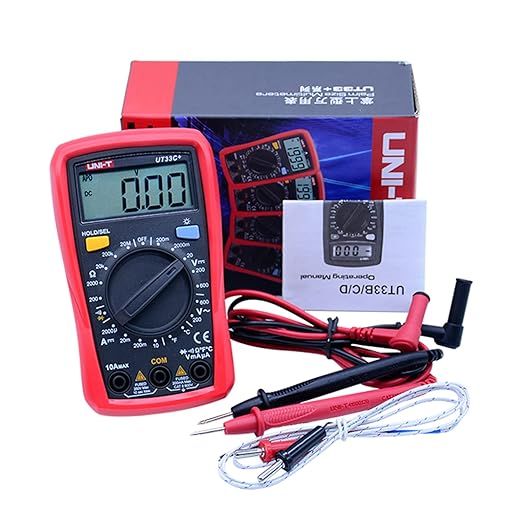 UT33D+ Compact Digital Multimeter: Portable UT 33D+ Multimeter Tester for Current and Voltage Measurements