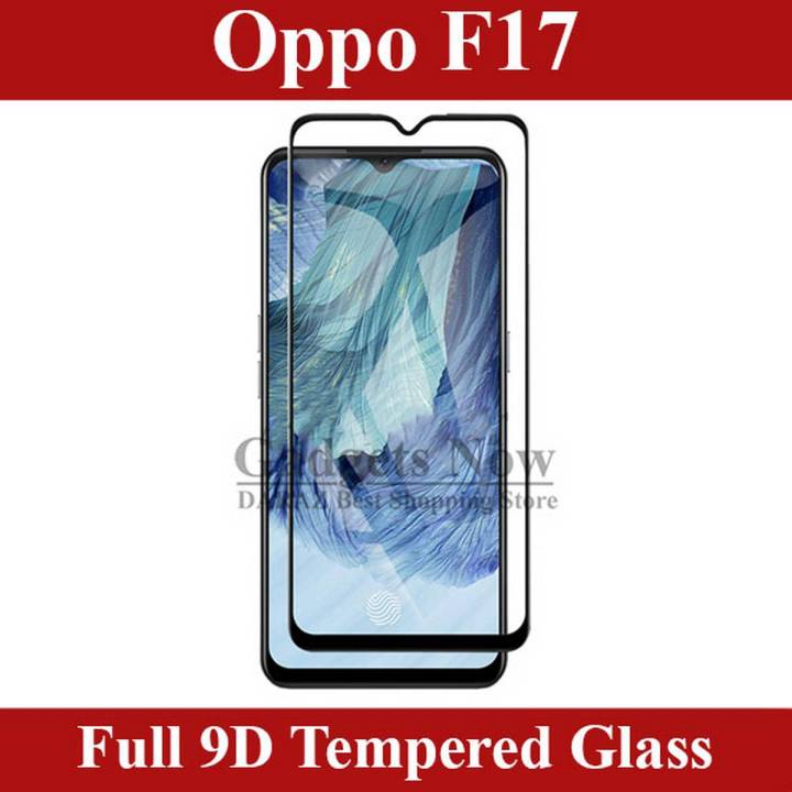 Oppo F17 Full Black 9D/5D/10D/11D/6D Tempered Glass Screen Protector Edge to Edge Full Glue Premium Quality Film For Oppo F17