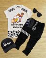 Pack of 5 Bakra Eid Printed  Kid Collection Printed 5 in 1 Tracksuit Shirt Trouser Cap Glasses Watch. 