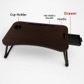 Wooden Gaming Laptop Table For Bed Foldable Stand Ergonomic Portable Drawing Notebook Reading Breakfast Serving With Inbuilt Tablet And Cup Hold Slots Couch Black Brown Beige. Floor Gaming Computer 0.75 Inches Thick Wood. High Quality Stand. 