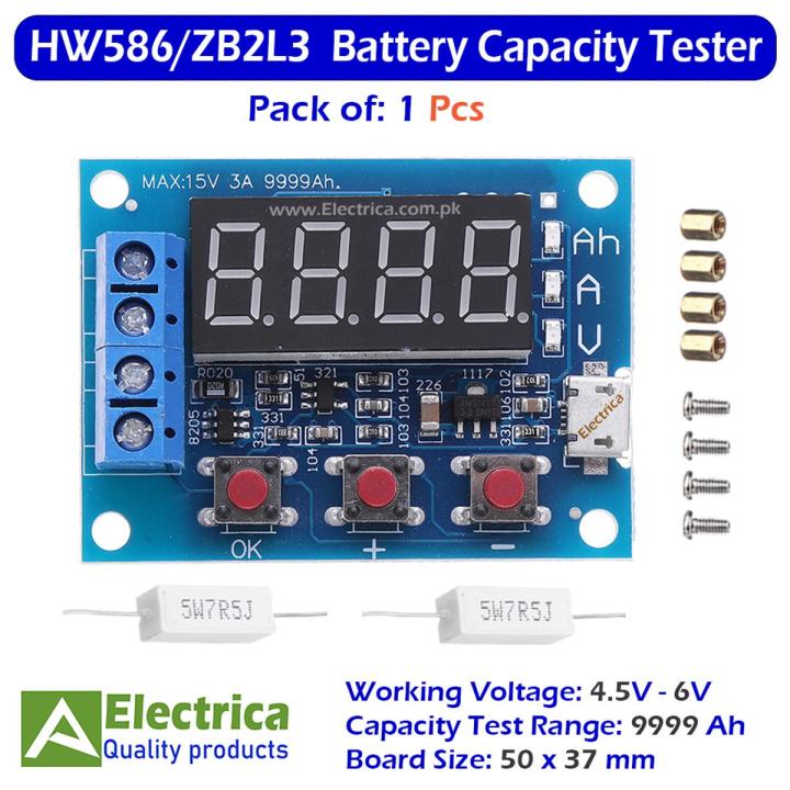 HW-586 1.2v to 12v Li-ion Lithium and Lead-Acid Battery Capacity Tester Meter 18650 Resistor Discharge Tester HW586 ZB2L3 By Electrica