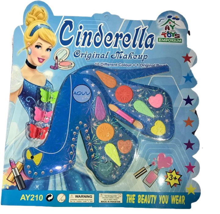 makeup kit for girls - cinderella makeup kit - 14 pieces.