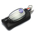 Keychain hot mini design reading glasses men and women foldable small glasses frame black metal glasses with original box and portable. 