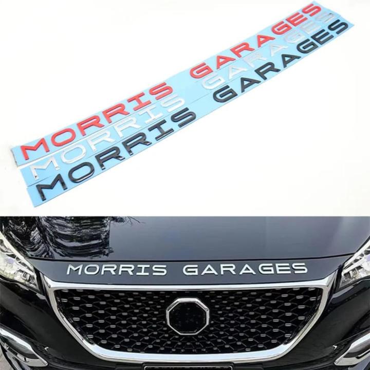 Morris Garages MG Words Alphabet Letters Bonnet / Hood Logo / Emblem Chrome