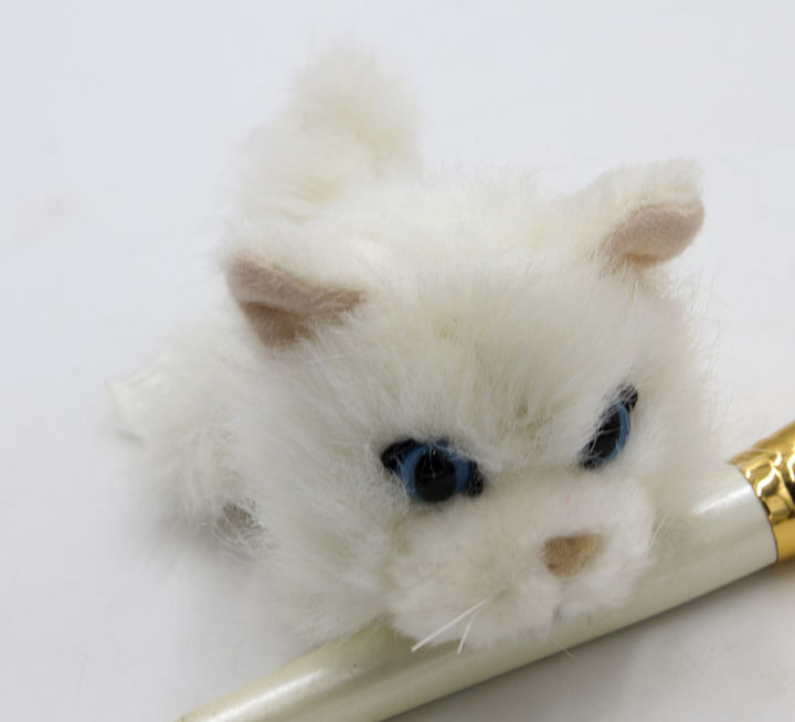 soft toy cat with fur kitten stuffed animal  with Collar Bell 5 inches