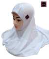 pack of 1 makhna Hijab for girls black  white | Muslim Kids Girls Hijab Islamic Headscarf | full cover cotton soft inner children plain scarf |. 
