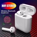 Wireless dual air_buds with charging case Ear buds - White. 