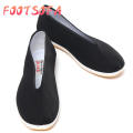 【FOOT SOFA】 Mens Chinese Kung Fu Shoes Martial Art Ninja Cotton Sole Tai chi Slipper Slip On black. 