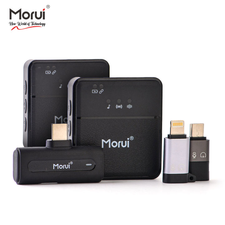 Morui GM-X8 Wireless Microphone 4 in 1 | 1 Year Brand Warranty | Active Noise Cancellation Mic for YouTube Vlogging, Live Streaming, Smartphones & Audio Devices | Premium Studio Sound, Eco-Friendly
