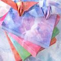 Square DIY Sakura Paper-cut Double Sides Creativity Exercise Art Material Origami Paper Folding Paper Craft paper. 