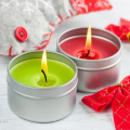 Pack of 2 Scented Candles with Silver Tin in Lemon & Rose Fragrance Including Kraft Box. 