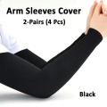 Free Size Two Pairs (4Pcs) Winter Protection Arm Sleeves Protects from Wind Dust During Driving or Traveling in Black and White. 