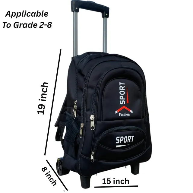 School Rode Trolley Bag with Wheels – Boys & Girls Backpack for Class 2 ...