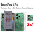 Tecno Pova6 Pro Matte Privacy Tempered Glass For Pova 6 5 Pro Spark Go 2024 Spark 20 Pro Anti-Spy Privacy Ceramic film 3 in 1 Camera Lens Glass and Back Film. 