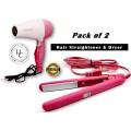 Nova hair dryer with straightener combo pack for perfect hair look (1 hair dryer + 1 hair straightener. 