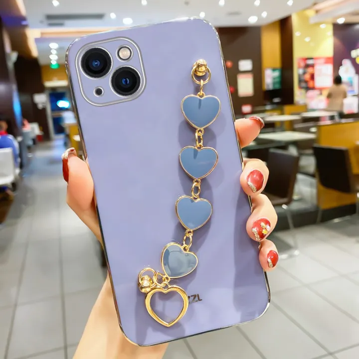 COROGI%20for%20iPhone%2013%20Mini%20Back%20Cover%20with%20Love%20Heart%20Bracelet%20Luxury%206D%20Plating%20Frame%20Shiny%20Chain%20Cases%20Soft%20Silicone%20Square%20Protective%20Mobile%20Phone%20Case%20for%20Girls%20Boy%20-%20Image%203