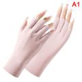 Summer Ice Silk Half Fingers Gloves Women Breathable Thin Fingerless Gloves Fengshi. 