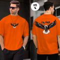 Fly high eagle print Drop shoulder T-shirt. 