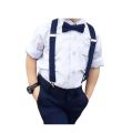 Imported Made Adjustable Suspenders Gallus With Bow Tie For Kids Stretchable Elastic Random Colors-Kids Fashion Accessories. 