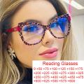 Luxury Brand Oversized Cat Eye Reading Glasses Women 2022 Vintage Eyeglasses TR90 Computer Blue Protection Glasses Leopard Red. 