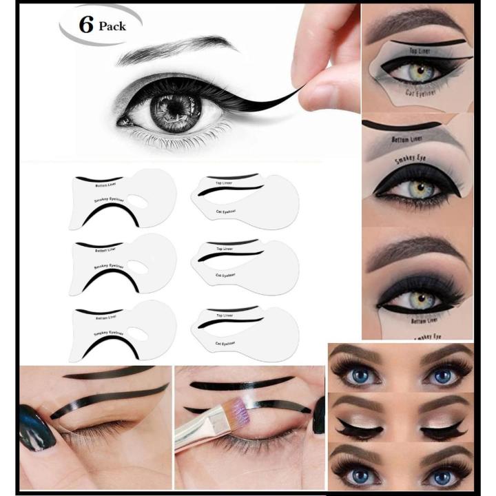 Stencils For Perfect Cat Eyeliner And Smoky Eyes - 6 Pcs