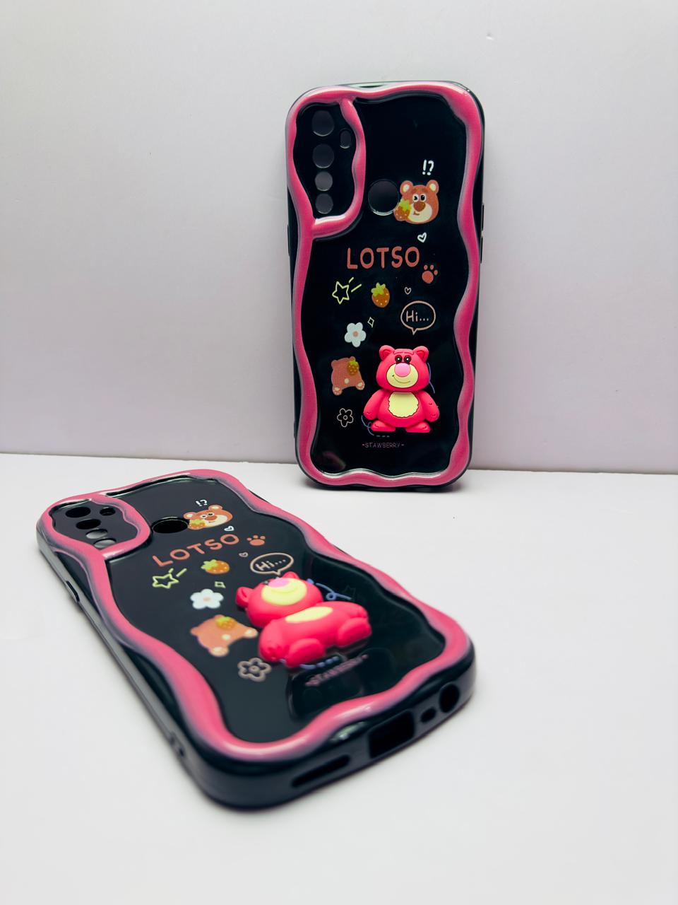 Lahore Mobile Case for Realme C3 2020 Back Cover Colorful Wavy Phone Cases - Luxerey Back Cover - Creative Lovely 3D Doll -Girls Back Cover 5