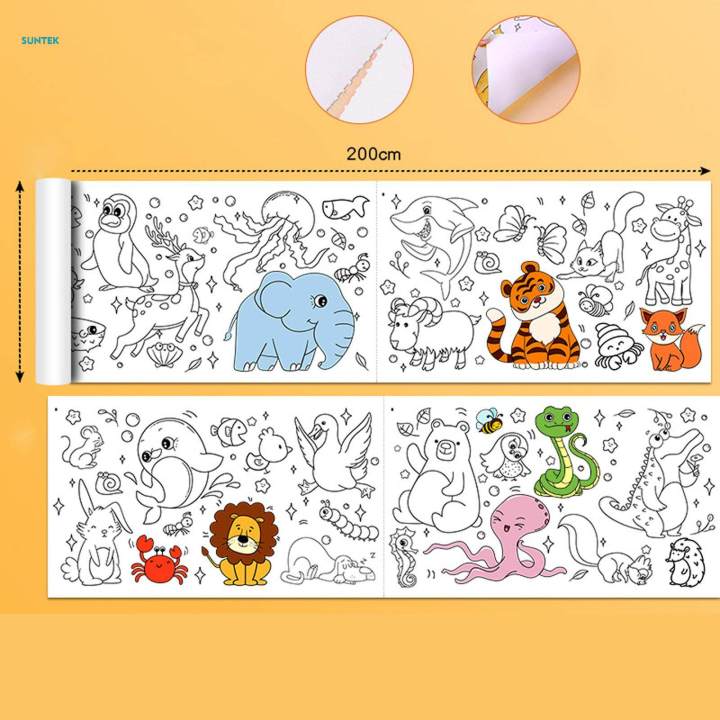 Childrens Drawing Roll Nursery Painting Paper for Development Crafting Early Educational Toys