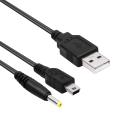 PSP 1000 Charger Cable for PSP 1000 2000 3000 Series and E-1000L Shape for Xiatiaosann Sony, DC 5V Barrel Jack 2 in 1 Power Cable for Tablet, Mobile Phone, Laptop, USB 2.0 A Male Cable. 