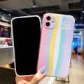 Sroof For OPPO R17 F19 F17 F11 K9 Pro A93 A72 A57 A55 5G A83 A77 A71 A59 A54 A53 A52 A39 A37 A36 A17 A16K A16 A15 A11 A9 A8 A7 A5 A3 A1K INS Smile Rainbow Stripe Tide For Girls Shockroof Silicone All-Inclusive Protective Cover. 