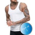 Pack of 2 Export Quality Men's Sando Banyan - Cotton Vest - Inner wear White Sando. 