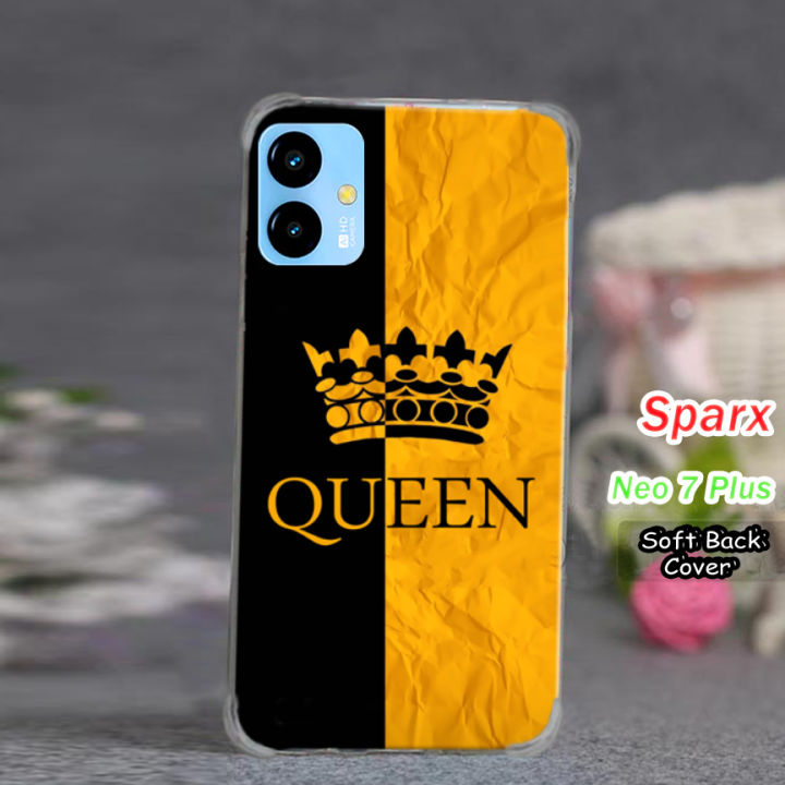 Sparx Neo 7 Plus Pouch Cover Yellow - Queen Soft Back Cover Case For Sparx Neo 7 Plus
