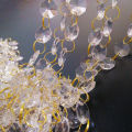 12 Pieces 30cm Clear Crystal Bead Strands 14mm Sparkly K9 Crystal Glass Octagon Beads Chandelier Lamp Bead Chain Hanging Ornament for DIY Christmas Tree Wedding Door Curtain Jewelry Decoration. 