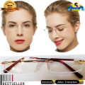 Optical Three Piece Glasses  +3.00 Eye Sight Reading Glasses - Rimless Frame - With Case. 