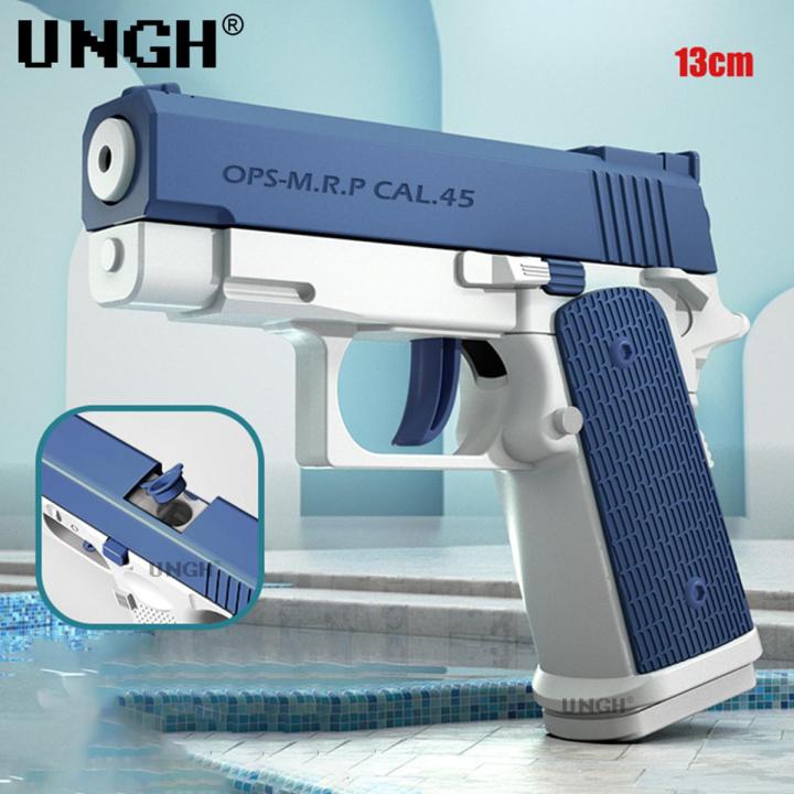 UNGH Mini Manual Water Glock Water Summer Swimming Water Play Toy Continuous Firing Outdoor Fun Game for Children