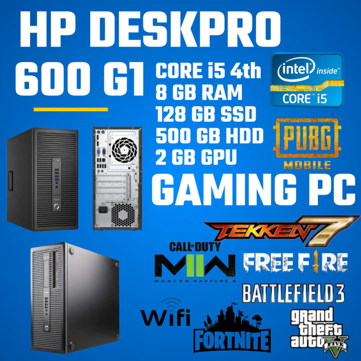 HP PRODESK 600 G1 [ i5 4TH , 8GB, 128GB SSD, 500GB HDD, 2GB GRAPHIC CARD ]