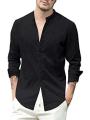 Xeesh Collection Black Ban Collar Shirt For Men EC-01. 