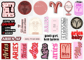25pcs ARIES sticker pack of zodiac sign astrology aesthetic cute design cool ideal for decor on journals guitar etc. 